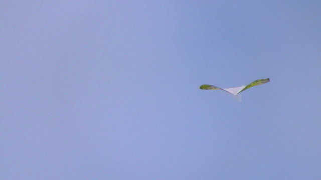 Kite flying in blue sky