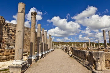 Ruins of Perge an ancient Anatolian city in Turkey.