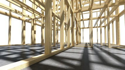 Construction. 3D. Home Construction