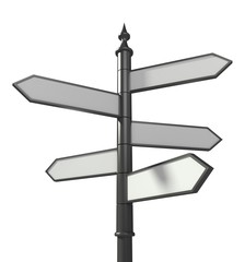 Road Sign. 3D. Blank signpost