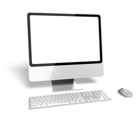 Computer. 3D. Modern Desktop Computer- Added clipping path