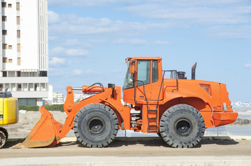 Orange excavator