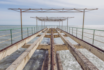 Fototapeta premium Rusty Abandoned Terrace for Sunbathing