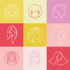 Vector women's logo design elements