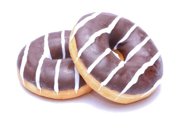 Chocolate Donuts isolated on white background