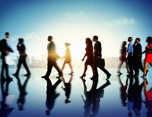 Obraz premium Business People Commuter Corporate Cityscape Pedestrian Concept