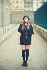 Fototapeta premium young beautiful brunette woman girl