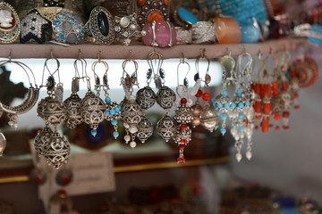 Beautiful earrings as souvenirs in Dubrovnik, Croatia