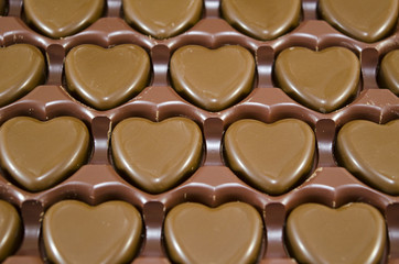 Heart shaped chocolate candies