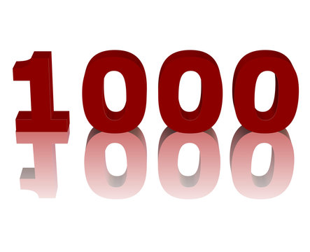 kırmızı renkli 1000 sayısı