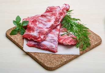 Raw pork ribs