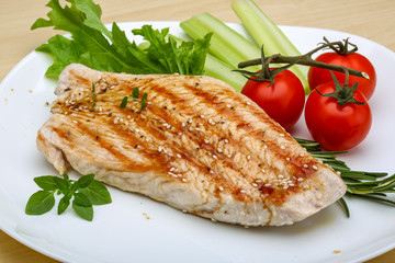 Grilled turkey steak