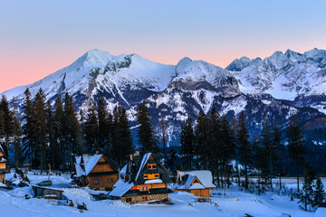Winter landscape of High Tatra Mountains, Poland - obrazy, fototapety, plakaty