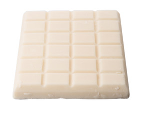 White chocolate over white background