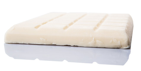 White chocolate over white background