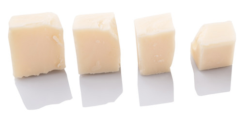 White chocolate over white background