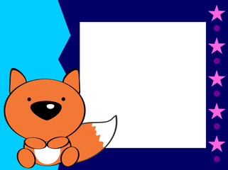 cute baby fox picture frame cartoon background