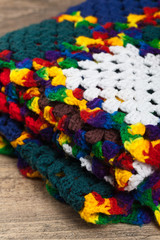 Fragment of Blanket made of granny Squares