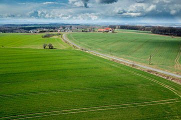 Aerial view of the field