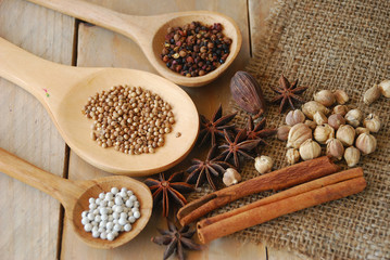 various spices for chinese food boiled