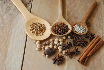 various spices for chinese food boiled