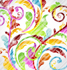 Fototapeta na wymiar Abstract multicolor ornamental wallpaper, design elements