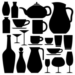 glassware icon silhouettes