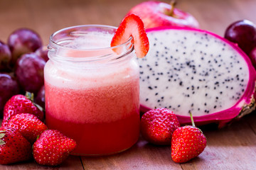 Strawberry juice blend  with mix fruit