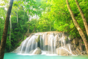 Level two of Erawan Waterfall in Kanchanaburi Province, Thailand