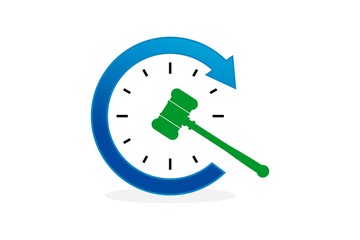 online auction vector hammer timer logo