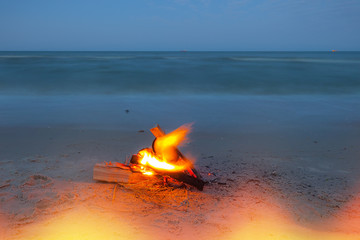 Fire on the beach