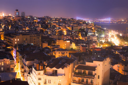 Istanbul night skyline