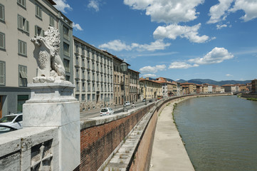 Arno River in Pisa, Tuscany, Italy