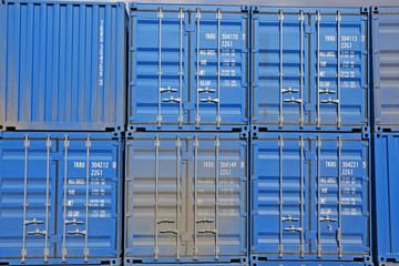 Cargo containers on top of each other