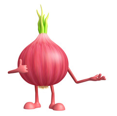 Onion character with presentation pose