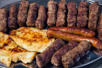 Grilled kebab, turkish style barbecued meat