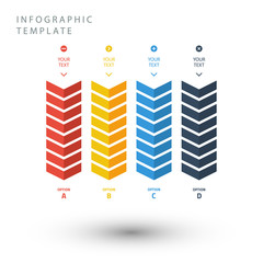 Color zigzag info graphic template in flat colors.