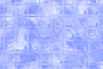 Sky blue color glass brick wall