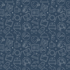 hotel line icon pattern set