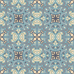 Abstract Colorful Damask Seamless Vector Background