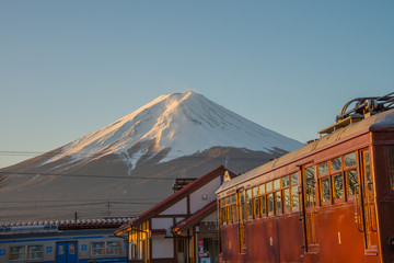 Naklejka premium Kawaguchiko Station in Fujikawaguchiko, Japan