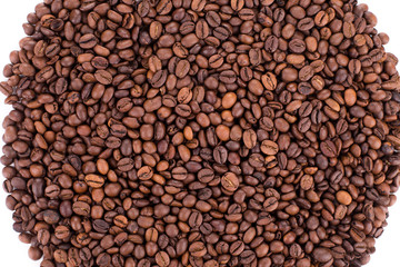 Coffee Beans circle close up.