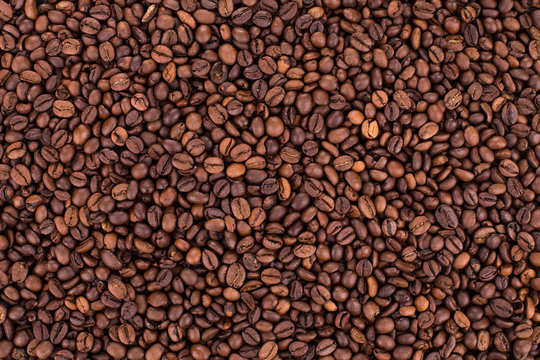 Coffee Beans background close up.