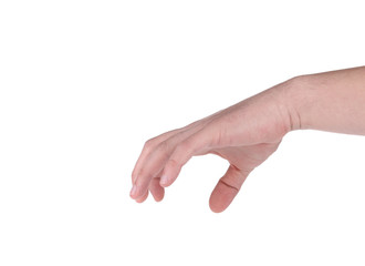 Male hand reaching for something.