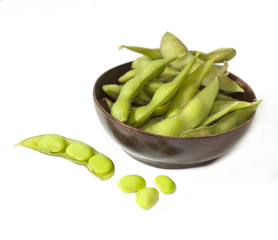 edamame nibbles, boiled green soy beans