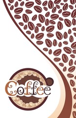 Coffee brown background with grains