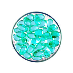 Medicine icon of soft gelatin capsule isolated on white background with clipping path.