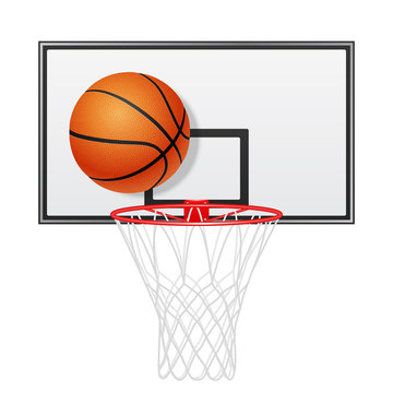 recommend clip art: Basketball backboard and ball. Isolated on white