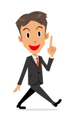 ビジネスマン　歩く　指差し