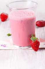 fresh delicious strawberry smoothie